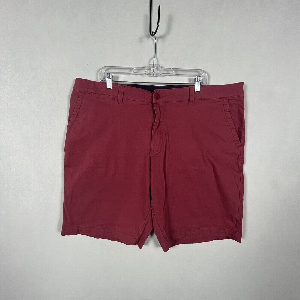Rugby University Men's Chino Red Shorts Size 42 Stretch Pockets Bermuda Casual